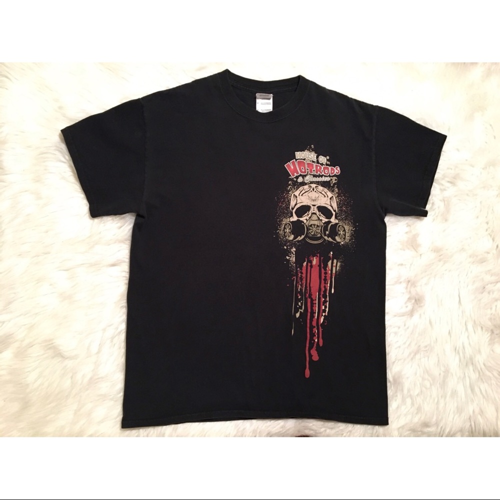 🍋House of hot rods black skull t-shirt